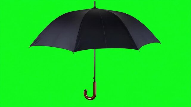 Umbrella isolated on green screen for weather protection and rain clip