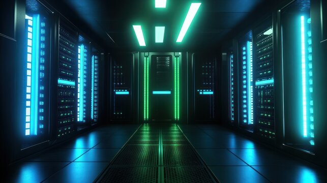 Futuristic server room interior (1)