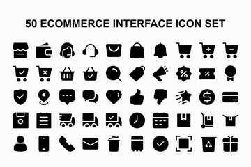 50 Black Icon Sets for Ecommerce Interfaces