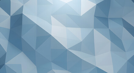 Abstract Geometric Pattern with Blue and White Low Poly Facets and Subtle Light Effects