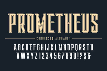 Original alphabet design, bold and condensed characters set.
