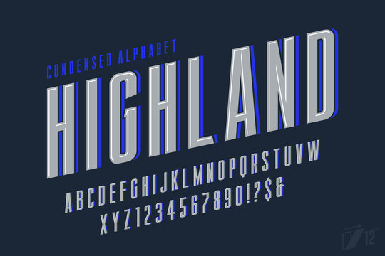 Original alphabet design, bold and condensed characters set.