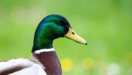 Close-up profile of a colorful duck