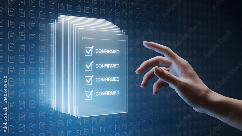 Poster smooth digital workflow with touch screen access to confirmed documents, enhance your team's product
