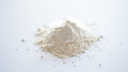 Pile of White Powder on a White Surface with Soft Light and Shadows
