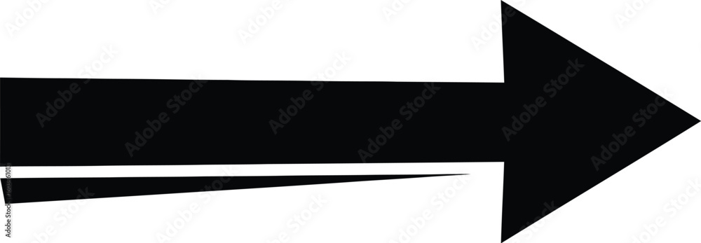 Aufkleber vector art of a sleek black arrow pointing right, isolated on white background, representing a simpl