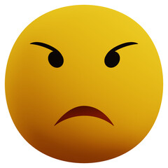 angry emoticon 3D