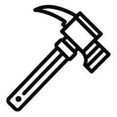 Black Line vector icon for hammer Isolated on white background