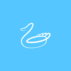 Luxury Minimalist Swan Swim Vector Logo Design 