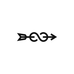 Infinite Arrow Icon Logo Design Inspiration Black on White Background 