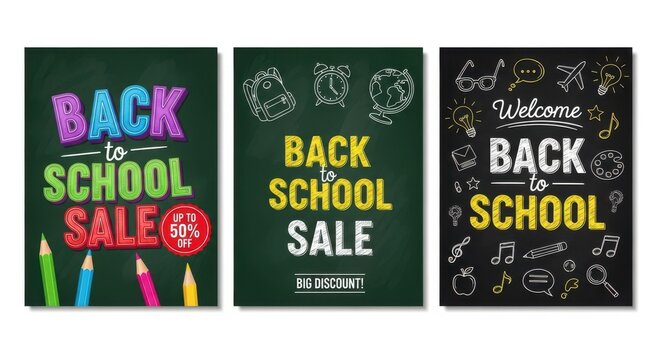 3d back to school sale posters
