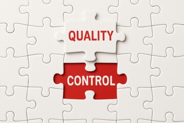 Quality Control: Conceptual image with puzzle pieces, the perfect pieces together, for quality control and ensuring all aspects meet standards.