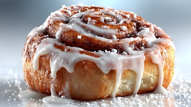 Close-up of a delicious cinnamon roll.