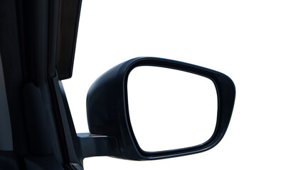 Empty screen wing mirror car Isolated on transparent background, PNG Format
