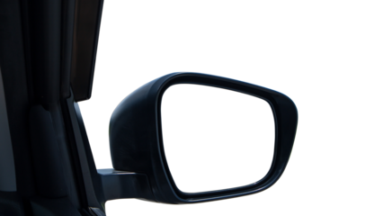 Empty screen wing mirror car Isolated on transparent background, PNG Format