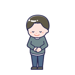 私服の大人／ななめ／男性 08