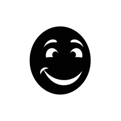 Fototapeta premium A simple black and white icon of a smiling face on a plain white background