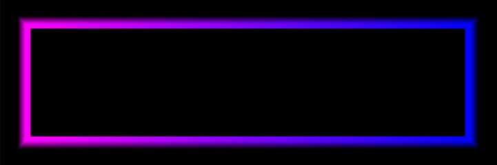 Modern square frames with neon isolated on black background, vector illustration