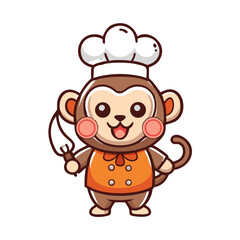 Fototapeta premium Monkey chef character mascot