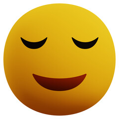relieved face emoji 3D