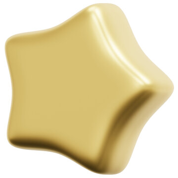 3D Gold Pentagrammic Prism Icon