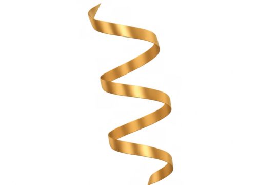 Golden metallic ribbon spiraling gracefully against translucent backdrop, symbolizing elegance and festive sophistication