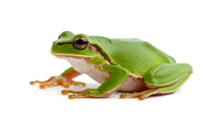 Fototapeta premium Close-up of a vibrant green frog (6)