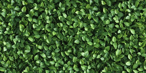 Obraz premium Dense vibrant green leaves create a natural textured background pattern illustrating fresh foliage and organic growth