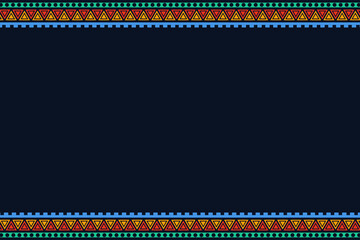 Decorative border tribal pattern for hispanic heritage month. dark blue background