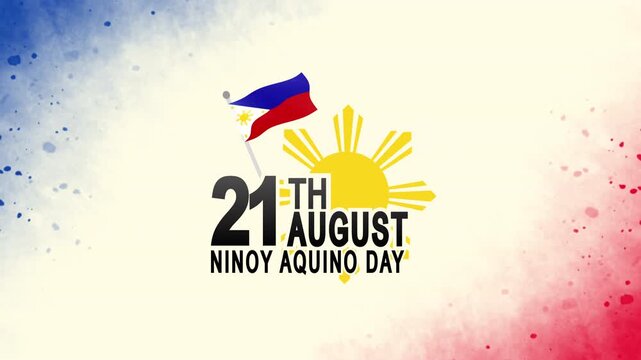 Ninoy Aquino Day celebration graphic featuring the Filipino flag. Ideal for social media posts, websites, banners, and promotional materials.