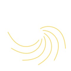 vector illustration of an abstract background. Abstract flowing yellow curved lines creating a dynamic minimal wave-like pattern on white background