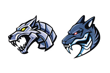 Cybernetic Animal Heads Esports Mascot Logo Set. High-Impact Vector Illustrations for Tech Teams