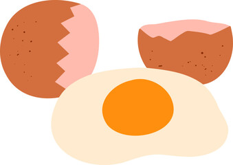 Half Cracked Brown Egg Shell