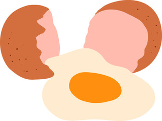 Split Egg With Yolk On White Base