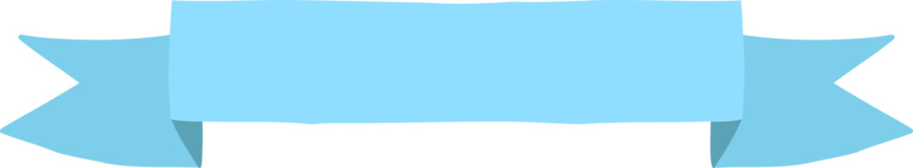 Obraz premium Flat Style Blue Ribbon Banner With Split Ends