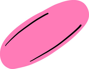 Drug Tablet Pink Oval With Line Detail