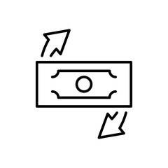Vector line icon related to cash flow. Perfect Line. Editable Stroke.