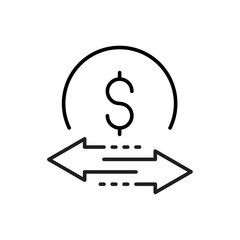 Vector line icon related to cash flow. Perfect Line. Editable Stroke.