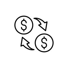 Vector line icon related to cash flow. Perfect Line. Editable Stroke.