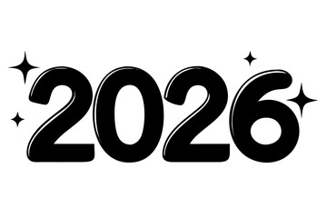 Festive 2026 New Year Party Silhouette Vector for Celebration Cards, Holiday Decor, and Digital Art Collections