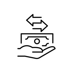 Vector line icon related to cash flow. Perfect Line. Editable Stroke.