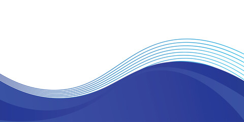 Frame of header, separator blue shape for website. Curve lines and wave divider. Eps 10.