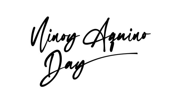 Ninoy Aquino Day text animation, perfect for use in event promotions, social media posts, or educational materials.