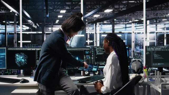 Senior engineer and trainee in data center working on neural network software development. Lead programmer and intern in server room implementing machine learning technology using PC, camera A