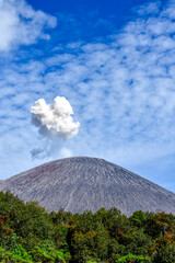 view of Mount Semeru in a sunny day before the eruption