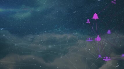When alert triggers, purple bell icon rising along user, like, group icons visualizing alert update - Powered by Adobe