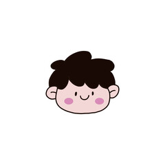 cartoon boy face graphic design illustration