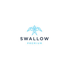 Swallow line logo design template flat vector