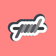 Sticker barbed wire. Military and war elements.