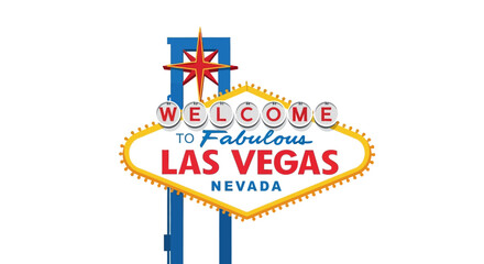 Iconic welcome sign vector illustration, symbolizing the allure of Las Vegas, known for its entertainment, nightlife, and casino culture